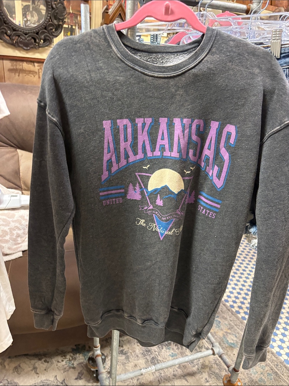 Arkansas Graphic Crewneck Sweater - Black